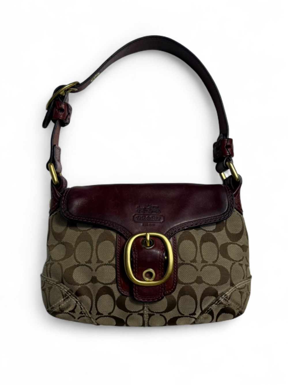 Coach Bleecker Legacy Soho Shoulder Bag Brown Signature Y2K 11441 Rare Vintage